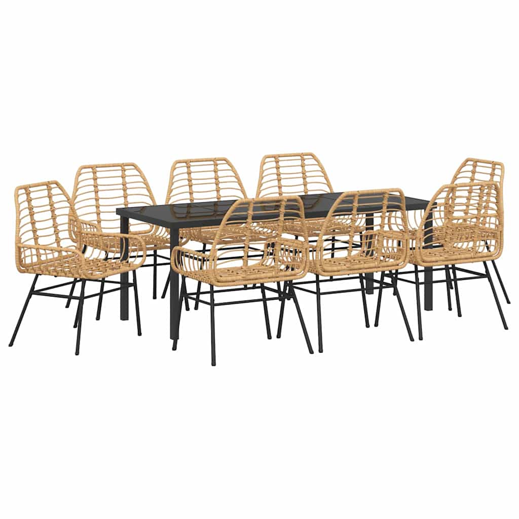 Hage Spisegruppe 9 pcs Brun polyrotting