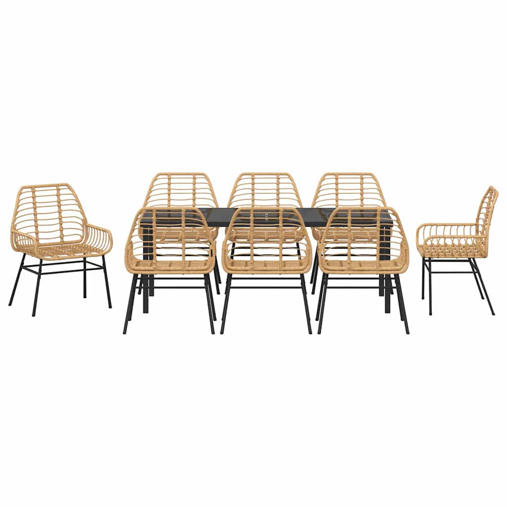 Hage Spisegruppe 9 pcs Brun polyrotting