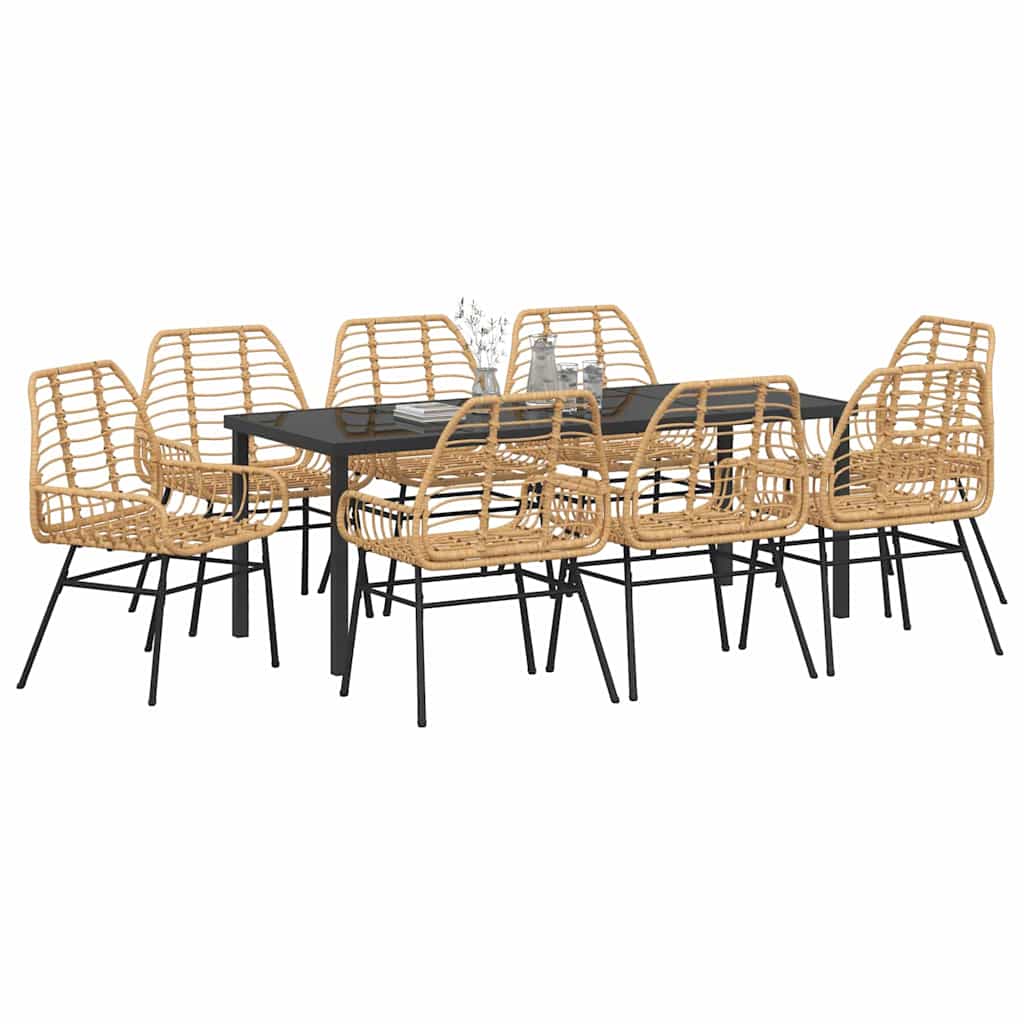 Hage Spisegruppe 9 pcs Brun polyrotting