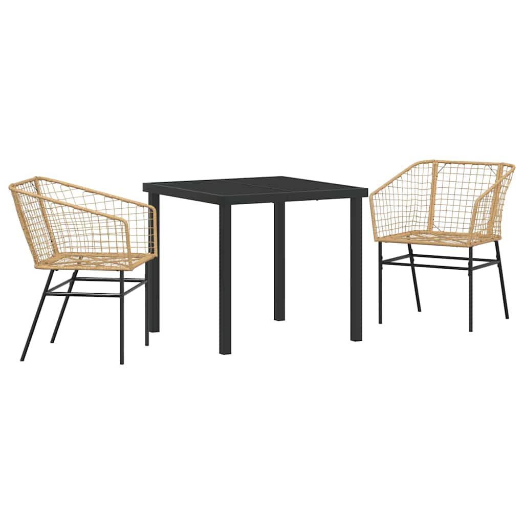 Hage Spisegruppe 3 pcs Brun polyrotting