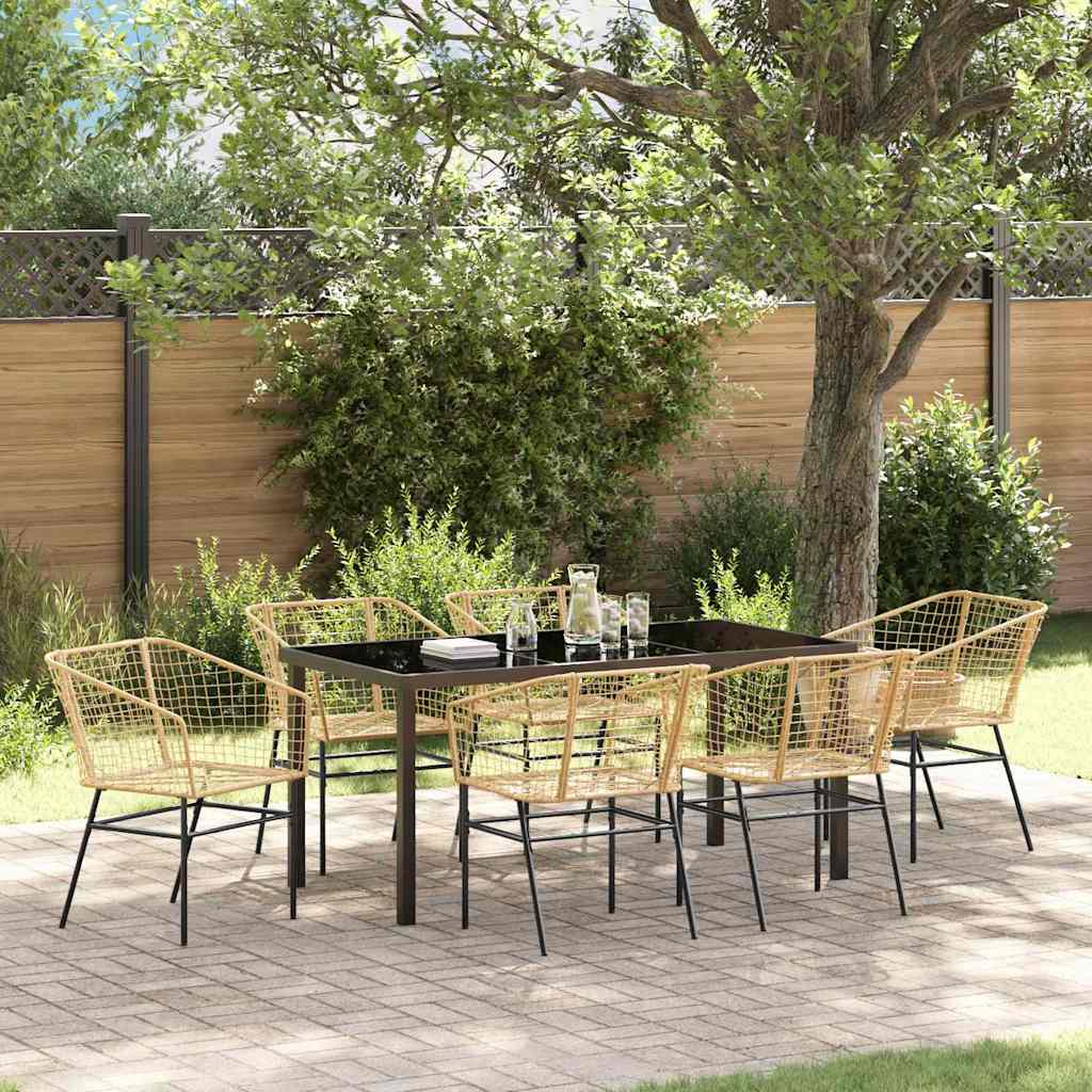 Hage Spisegruppe 7 pcs Brun polyrotting