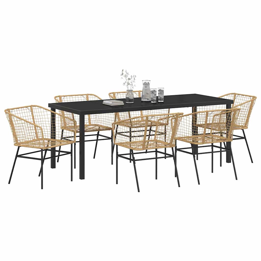 Hage Spisegruppe 7 pcs Brun polyrotting