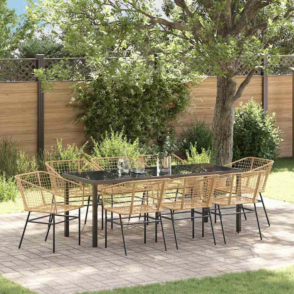 Hage Spisegruppe 9 pcs Brun polyrotting