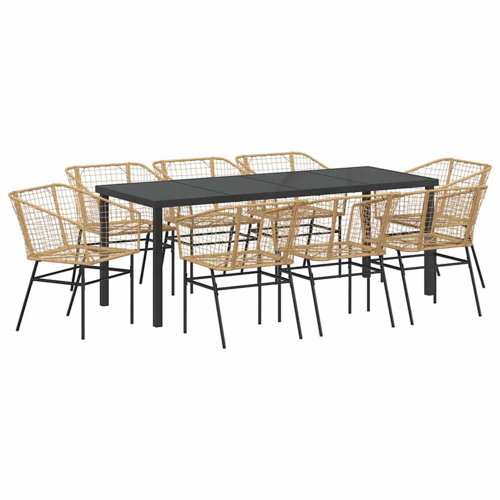 Hage Spisegruppe 9 pcs Brun polyrotting