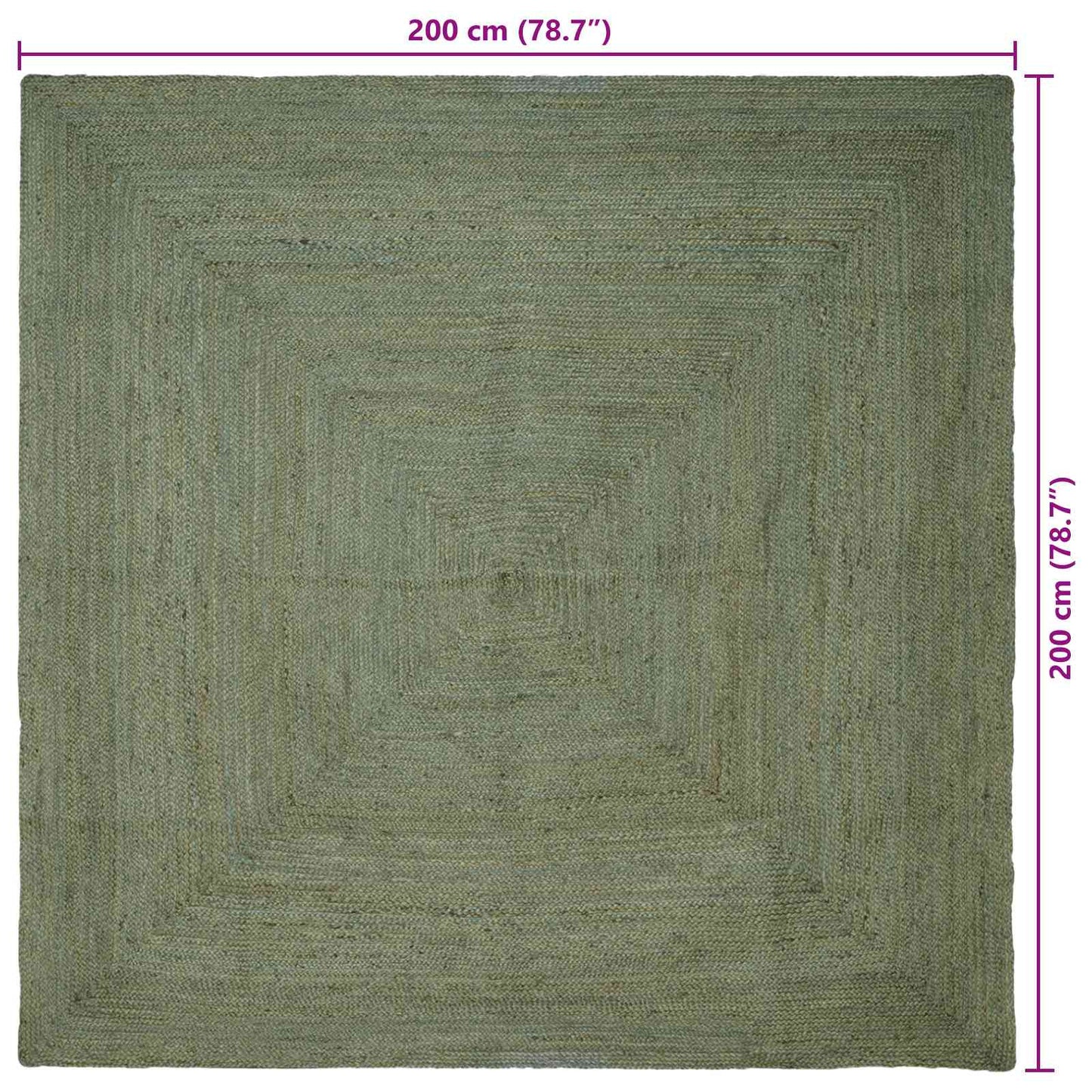 Områdetepper Torget Olivengrønn 200 x 200 cm Jute
