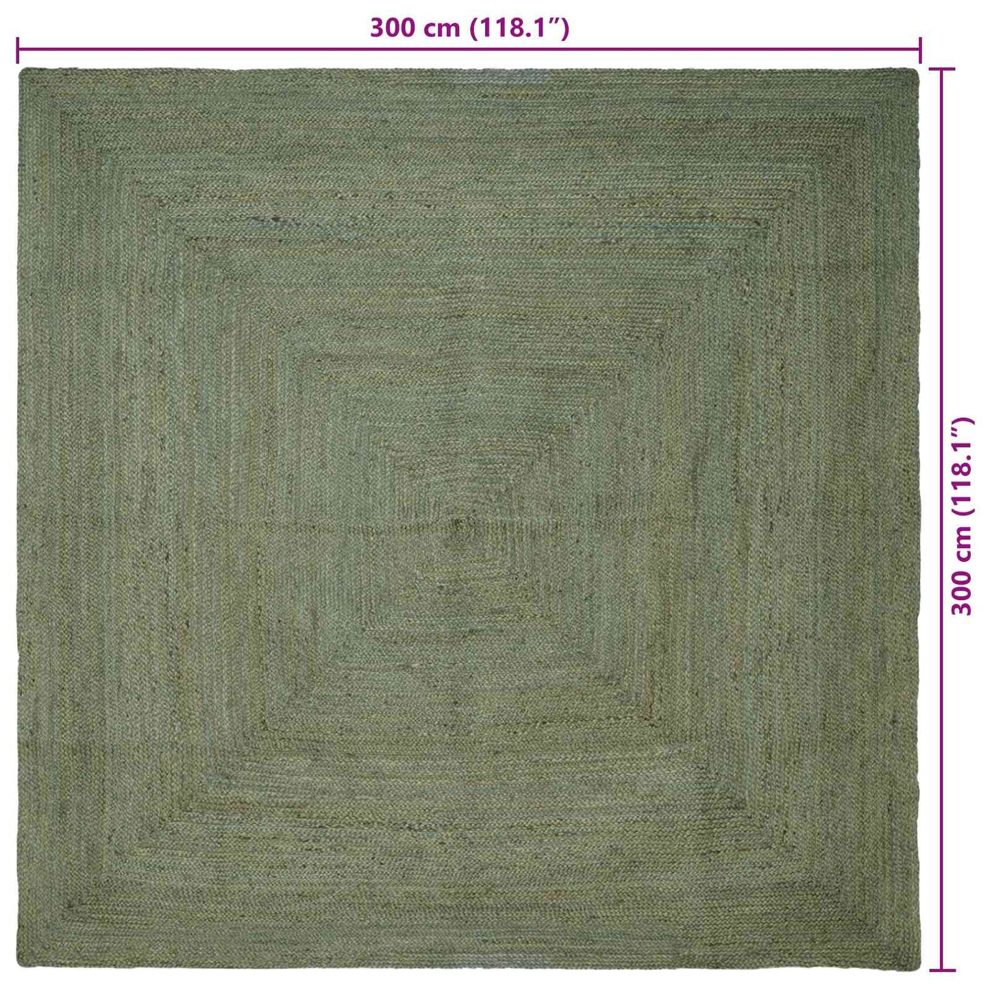 Områdetepper Torget Olivengrønn 300 x 300 cm Jute