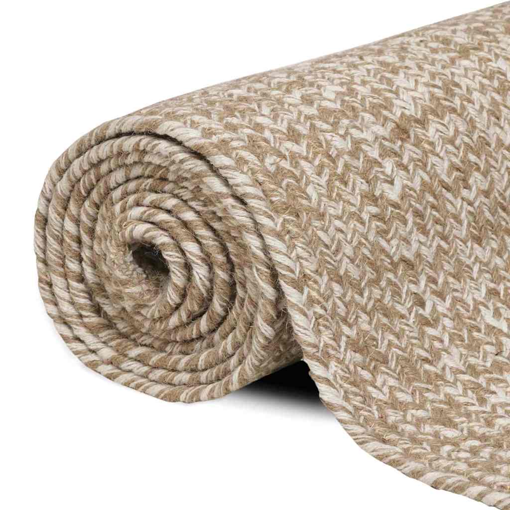 Områdetepper Naturlig og Hvit 80 x 150 cm Jute