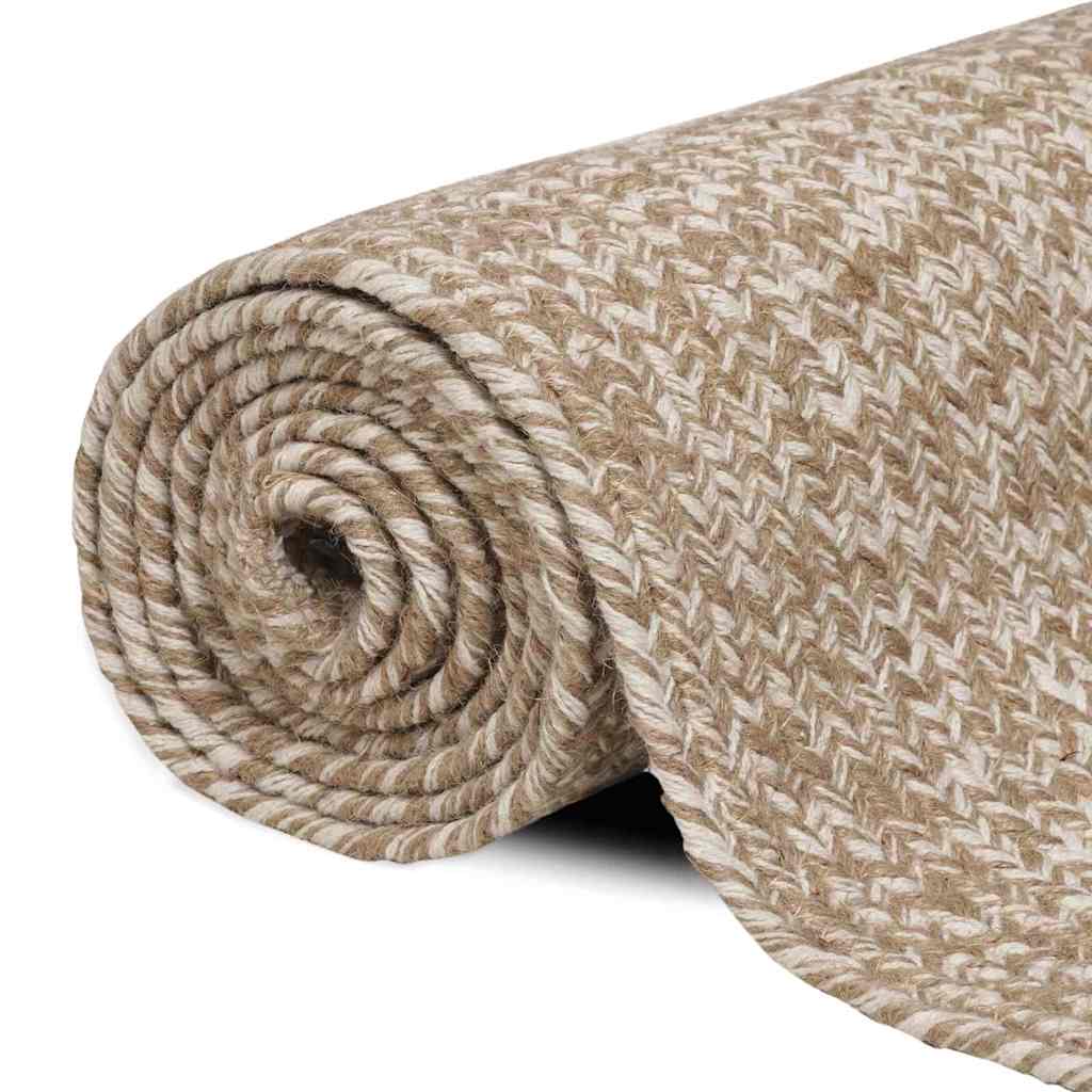 Områdetepper Naturlig og Hvit 160 x 230 cm Jute