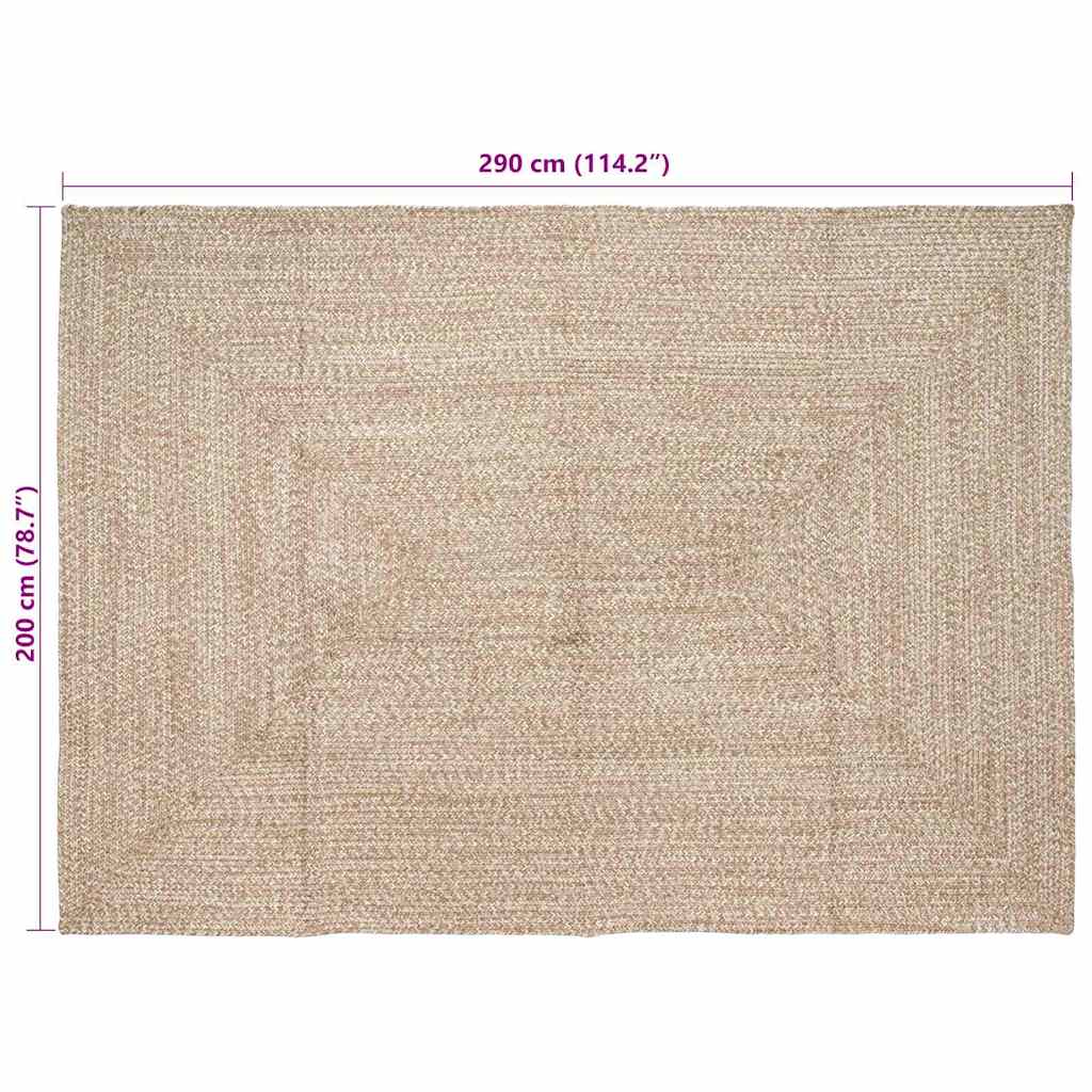 Områdetepper Naturlig og Hvit 200 x 290 cm Jute