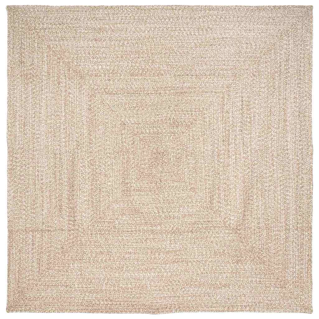 Områdetepper Naturlig og Hvit 240 x 240 cm Jute