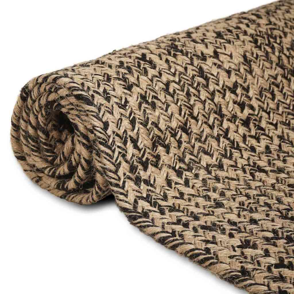 Områdeteppet Naturlig og svart 80 x 150 cm Jute