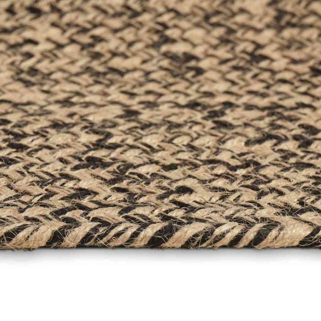 Områdeteppet Naturlig og svart 80 x 150 cm Jute