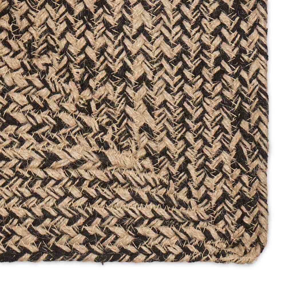 Områdeteppet Naturlig og svart 80 x 150 cm Jute