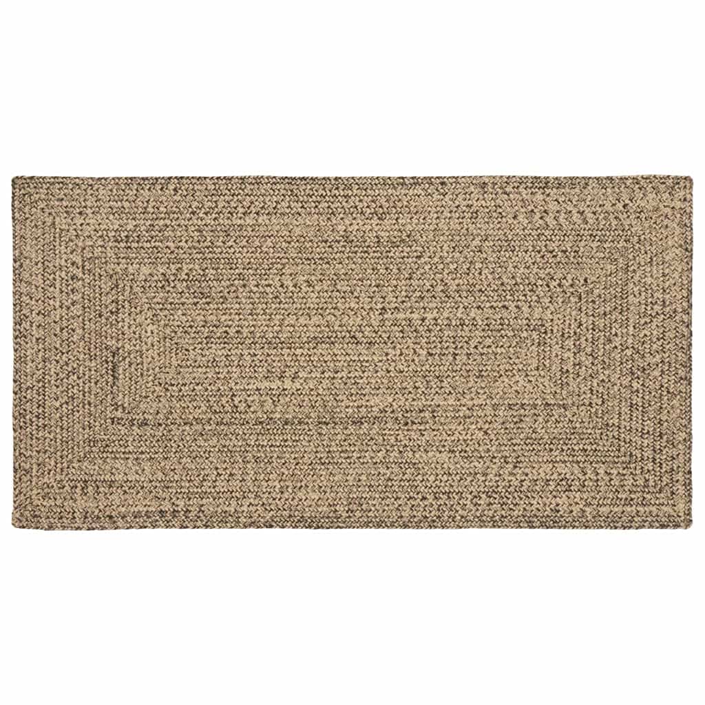 Områdeteppet Naturlig og svart 80 x 150 cm Jute