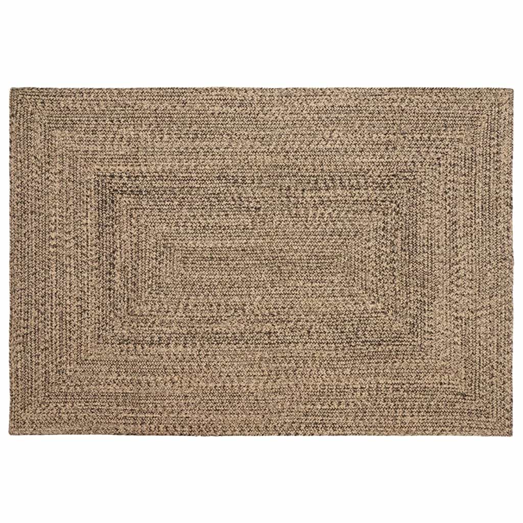 Områdetepper Naturlig og svart 120 x 170 cm Jute