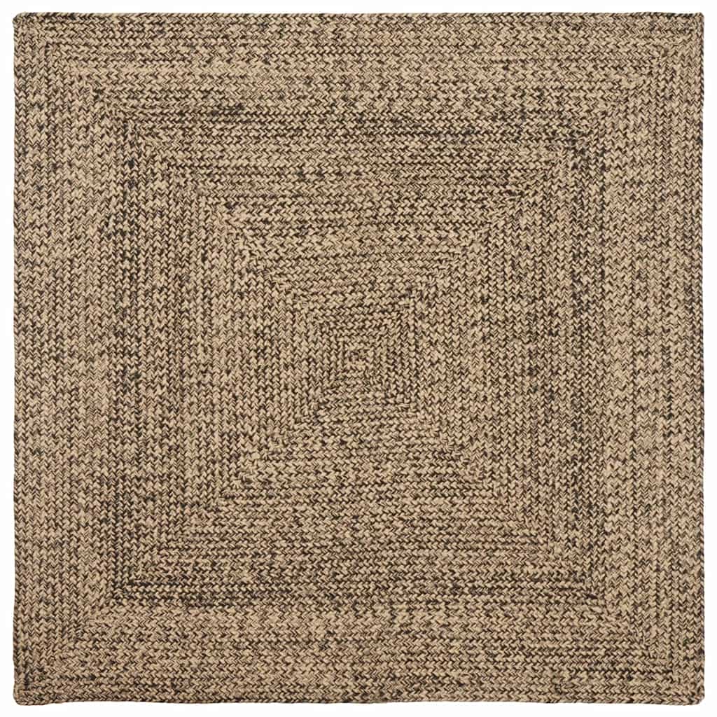 Områdetepper Naturlig og svart 160 x 160 cm Jute