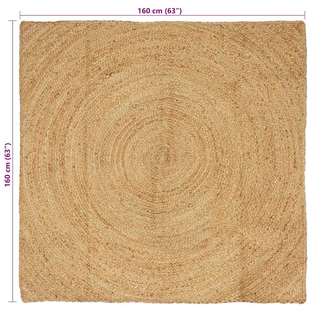 Områdetepper Naturlig 160 x 160 cm Jute