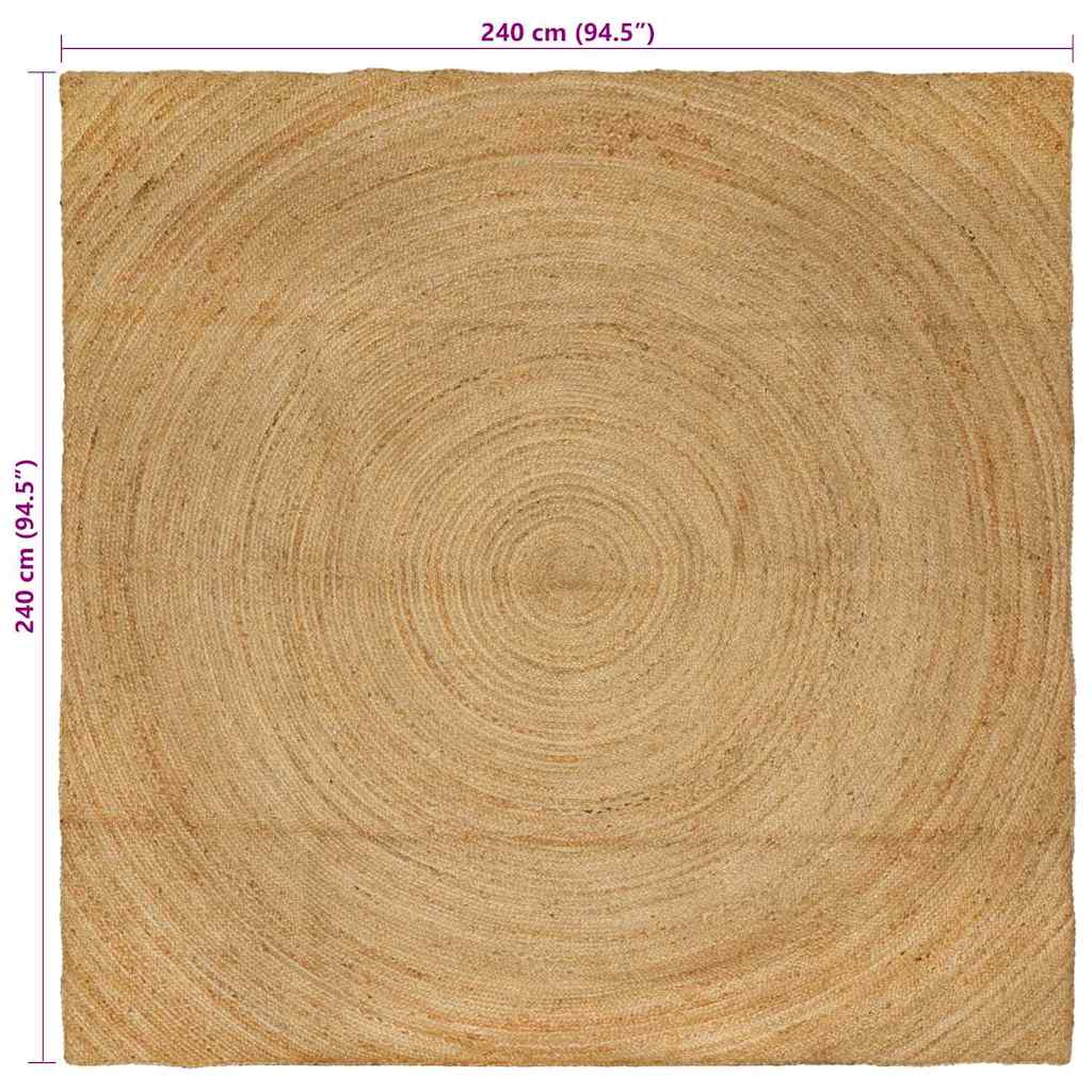 Områdetepper Naturlig 240 x 240 cm Jute