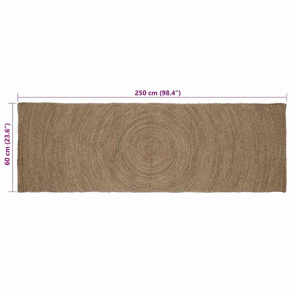 Områdetepper Grå 60 x 250 cm Jute