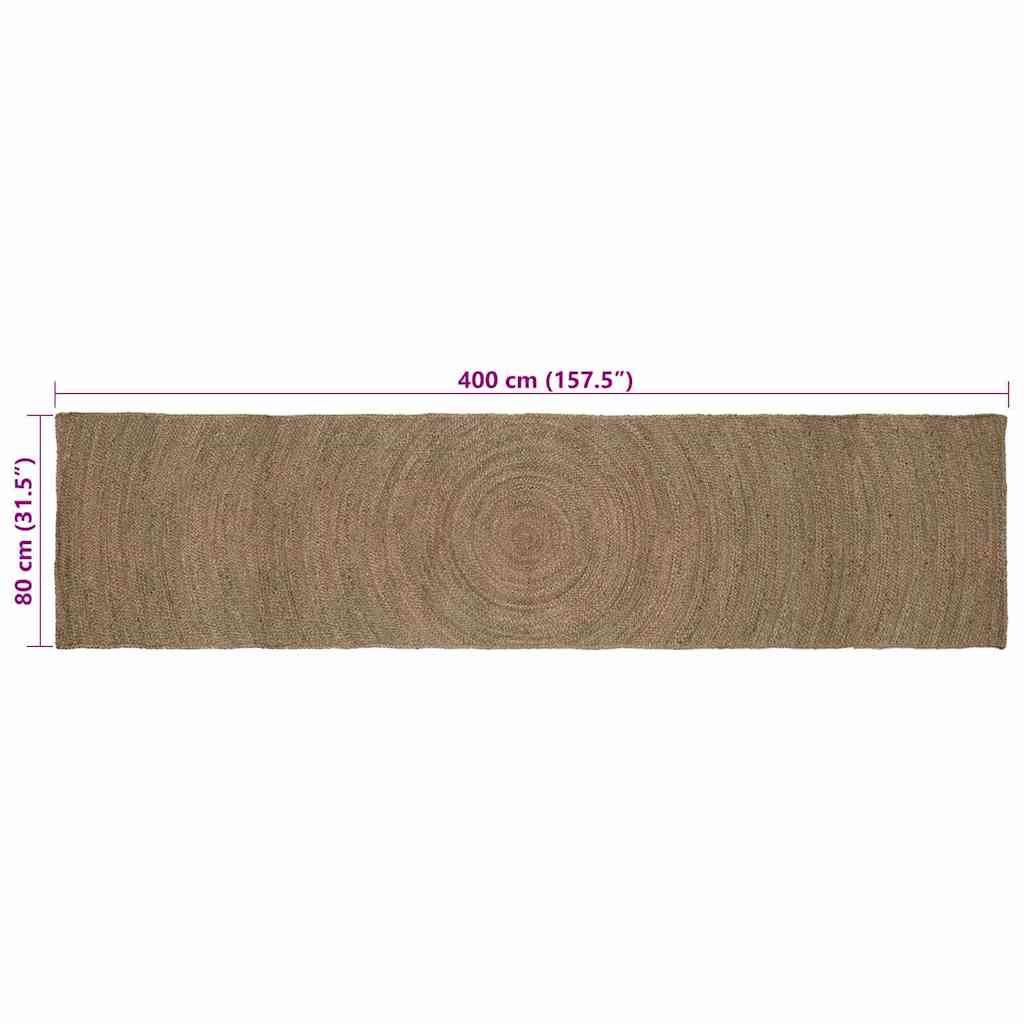 Områdetepper Grå 80 x 400 cm Jute