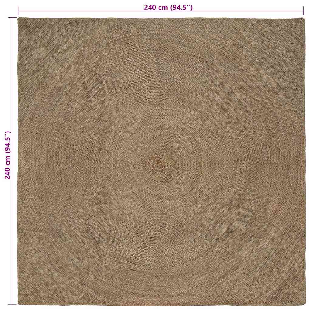 Områdetepper Grå 240 x 240 cm Jute