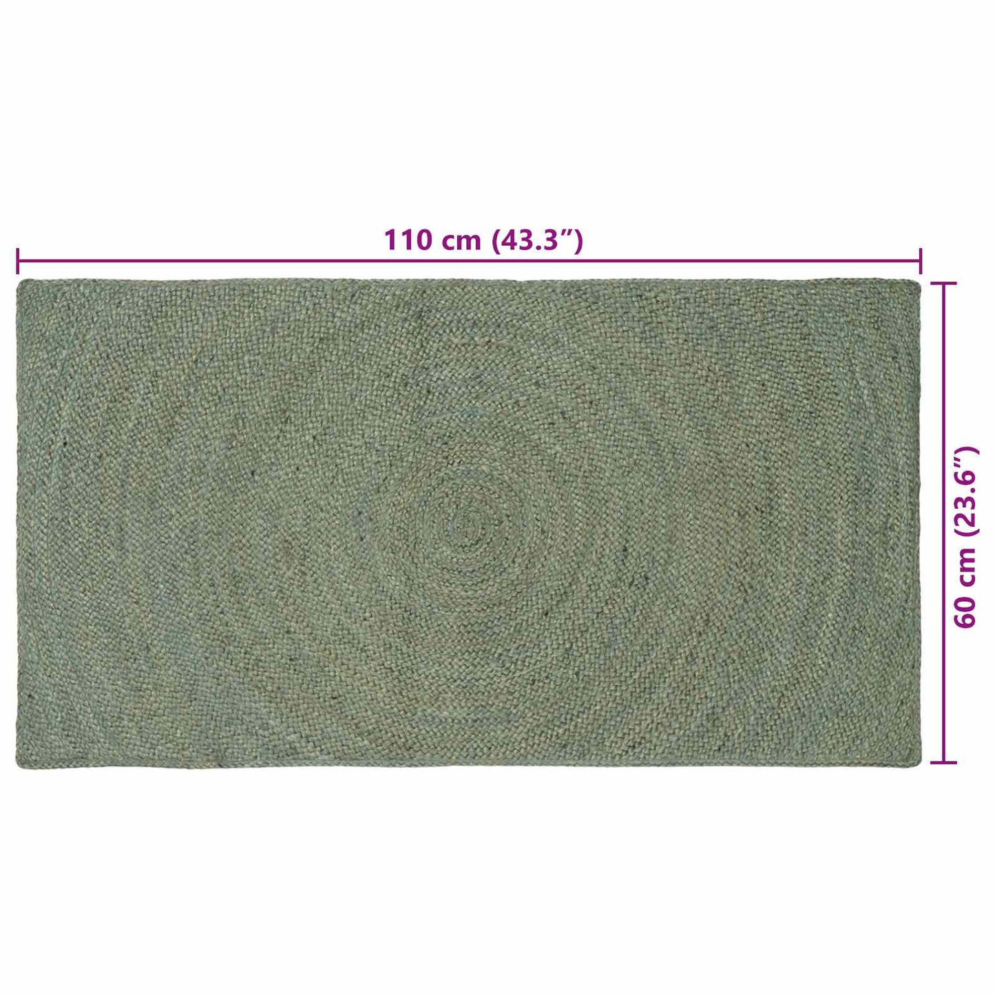 Områdetepper Olivengrønn 60 x 110 cm Jute