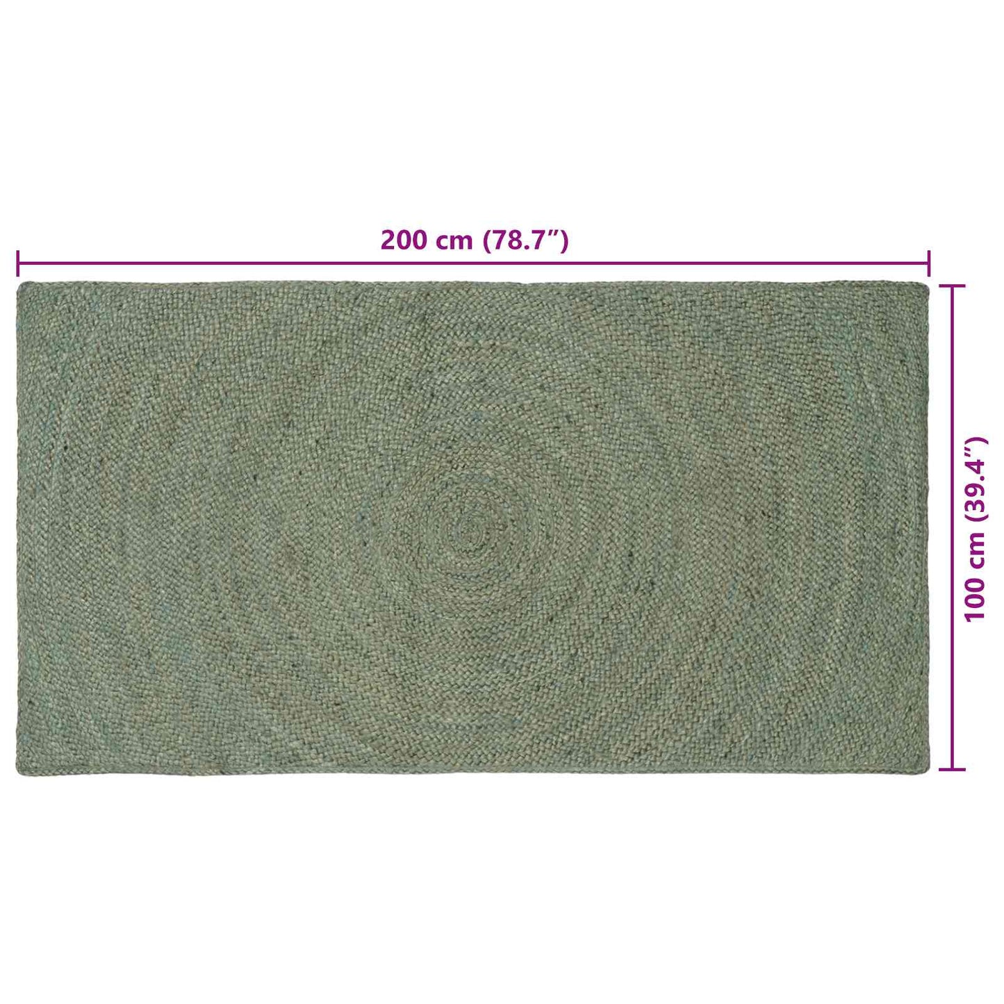 Områdetepper Olivengrønn 100 x 200 cm Jute