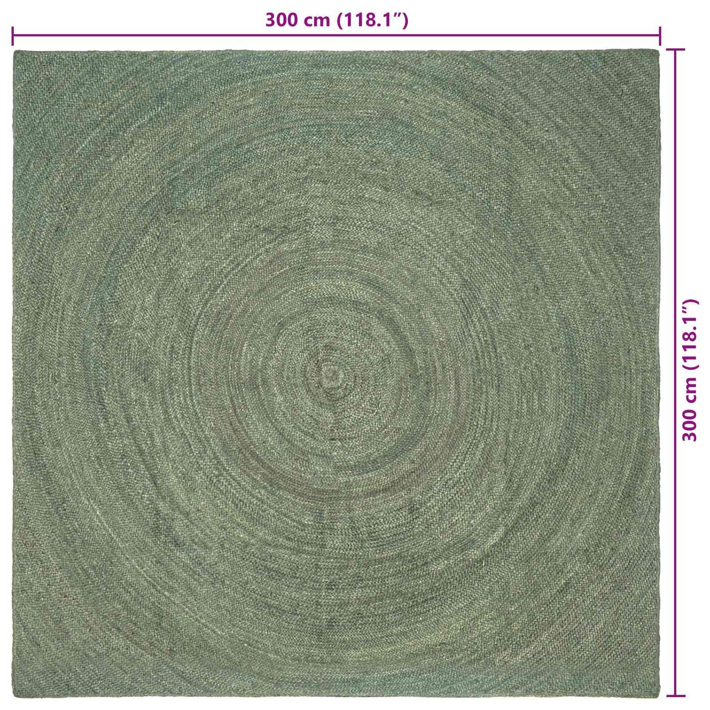 Områdetepper Olivengrønn 300 x 300 cm Jute
