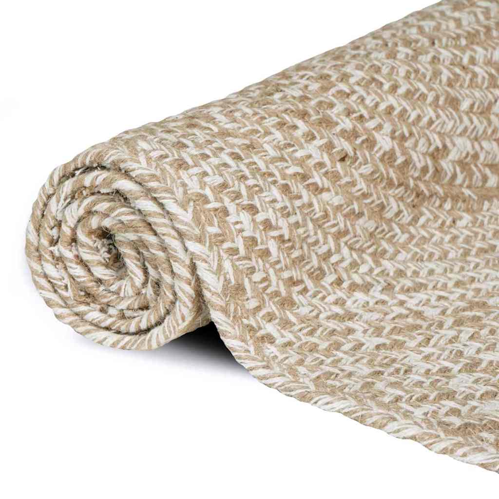 Områdetepper Naturlig og Hvit 80 x 250 cm Jute