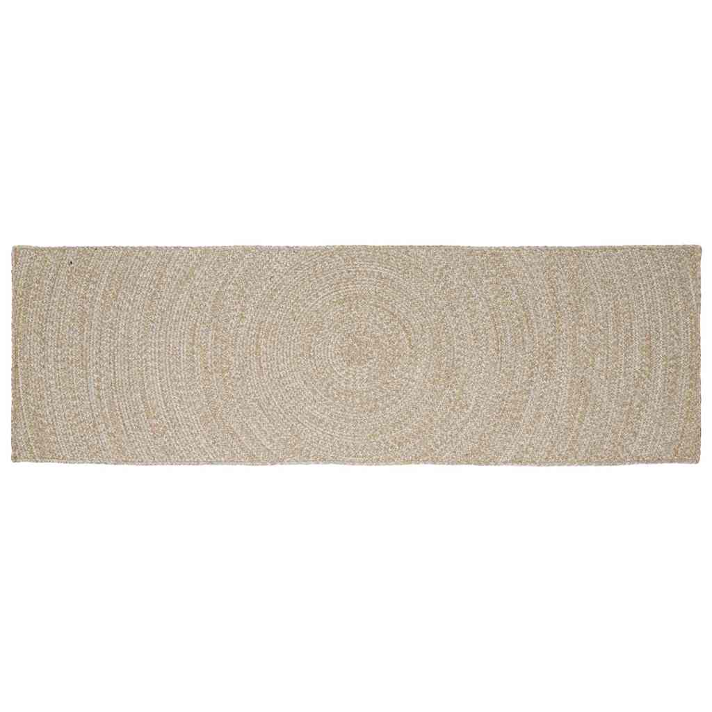 Områdetepper Naturlig og Hvit 80 x 250 cm Jute