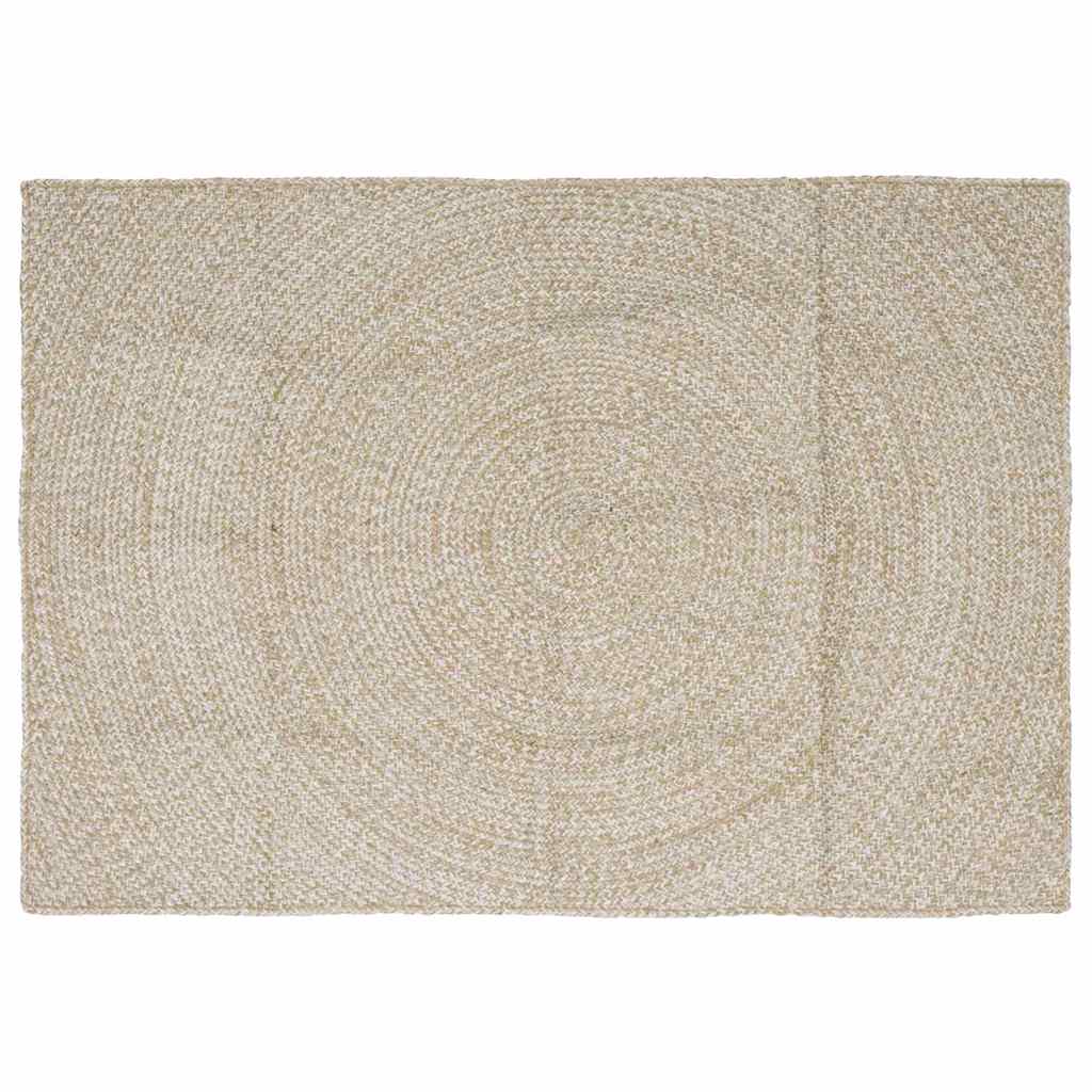 Områdetepper Naturlig og Hvit 120 x 170 cm Jute