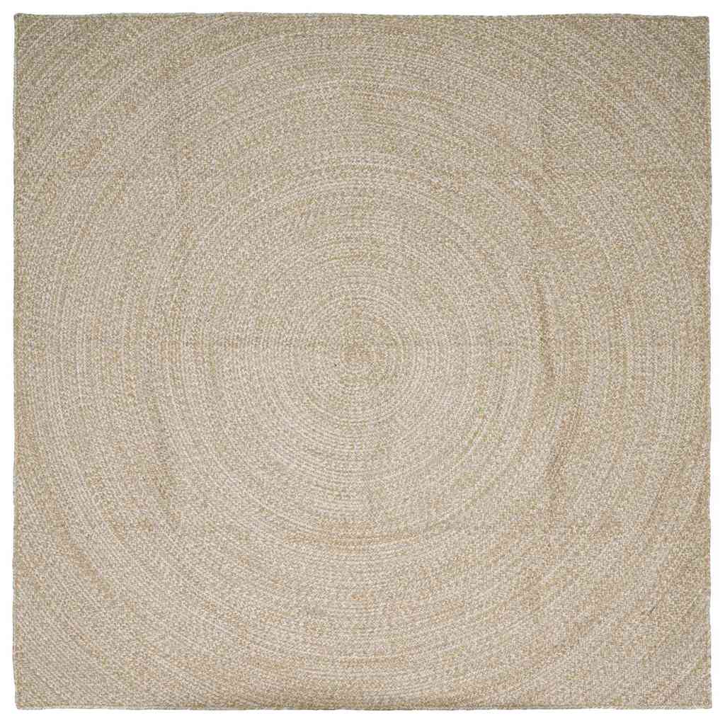Områdetepper Naturlig og Hvit 300 x 300 cm Jute