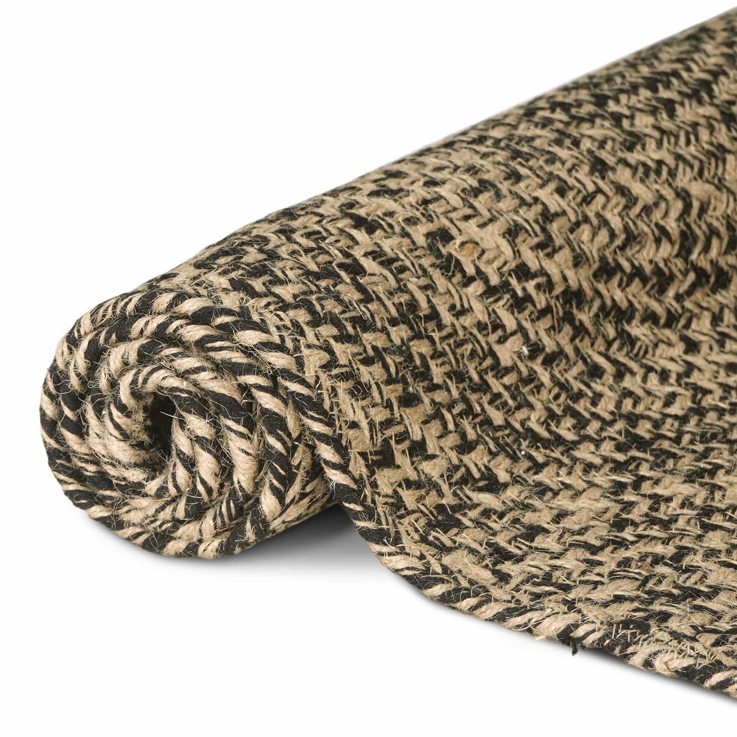 Områdetepper Naturlig og svart 240 x 240 cm Jute