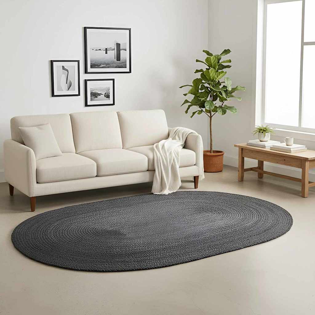 Områdetepper Mørkegrå 122 x 183 cm Jute