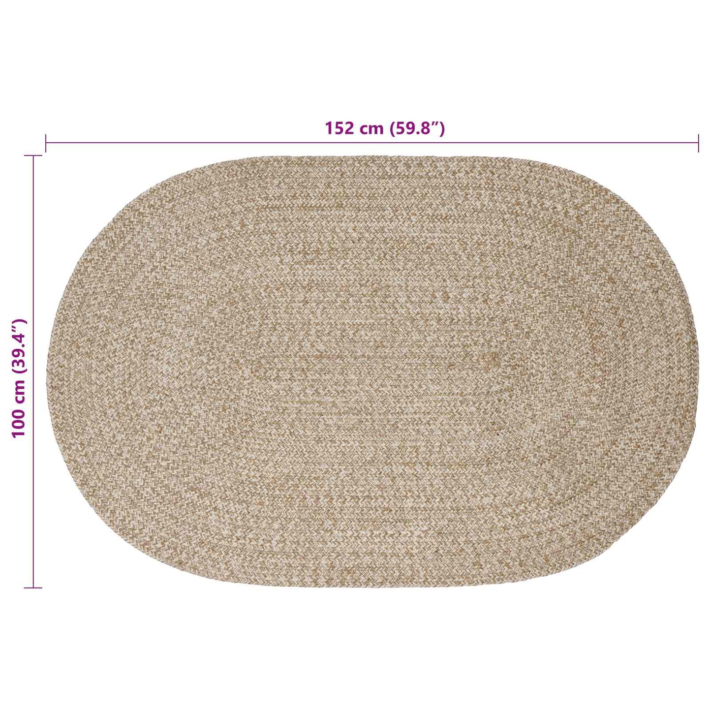 Områdetepper Hvit 100 x 152 cm Jute