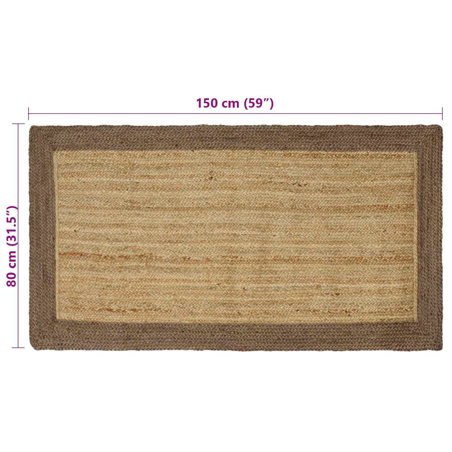 Områdetepper Grå 80 x 150 cm Jute