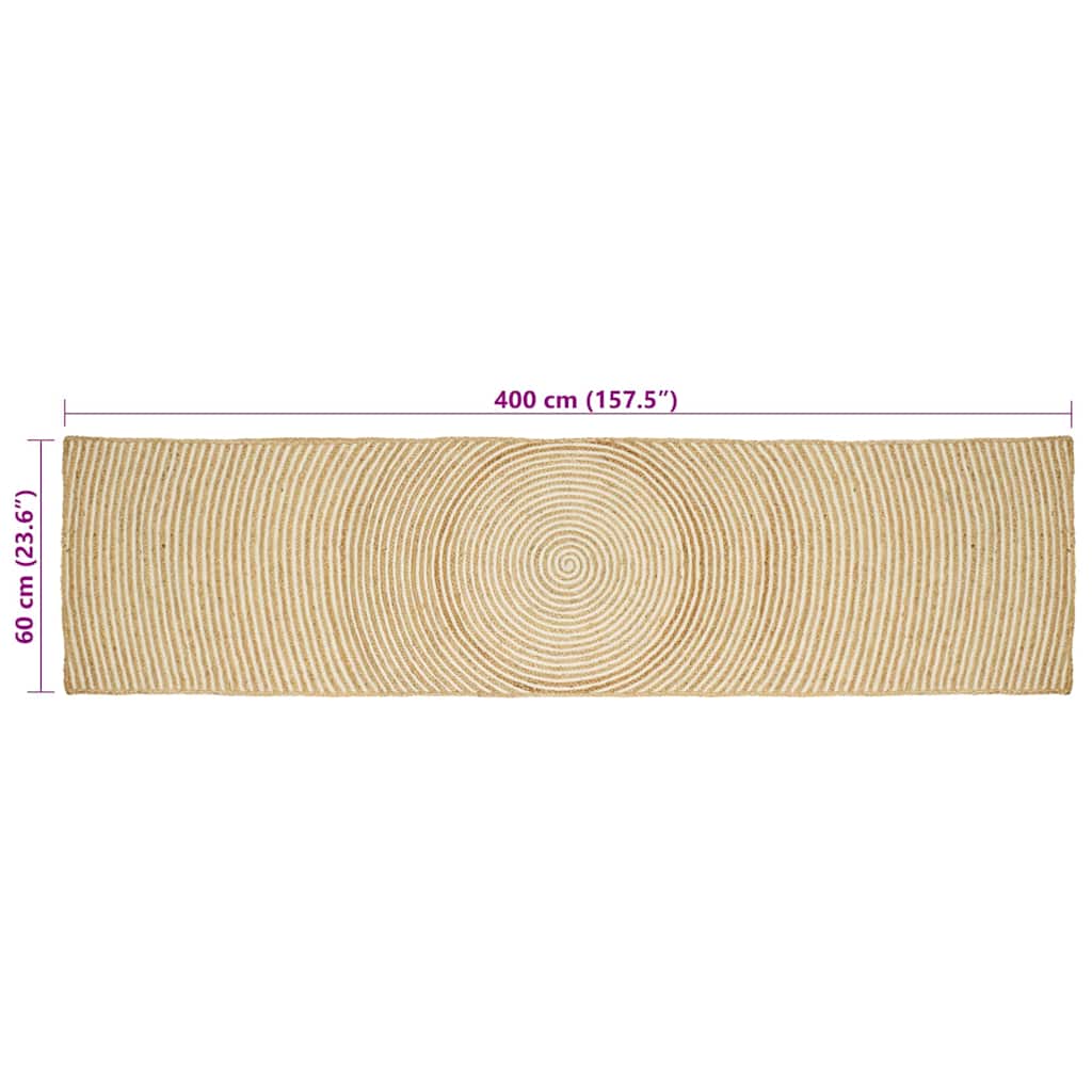 Områdetepper Hvit 60 x 400 cm Jute