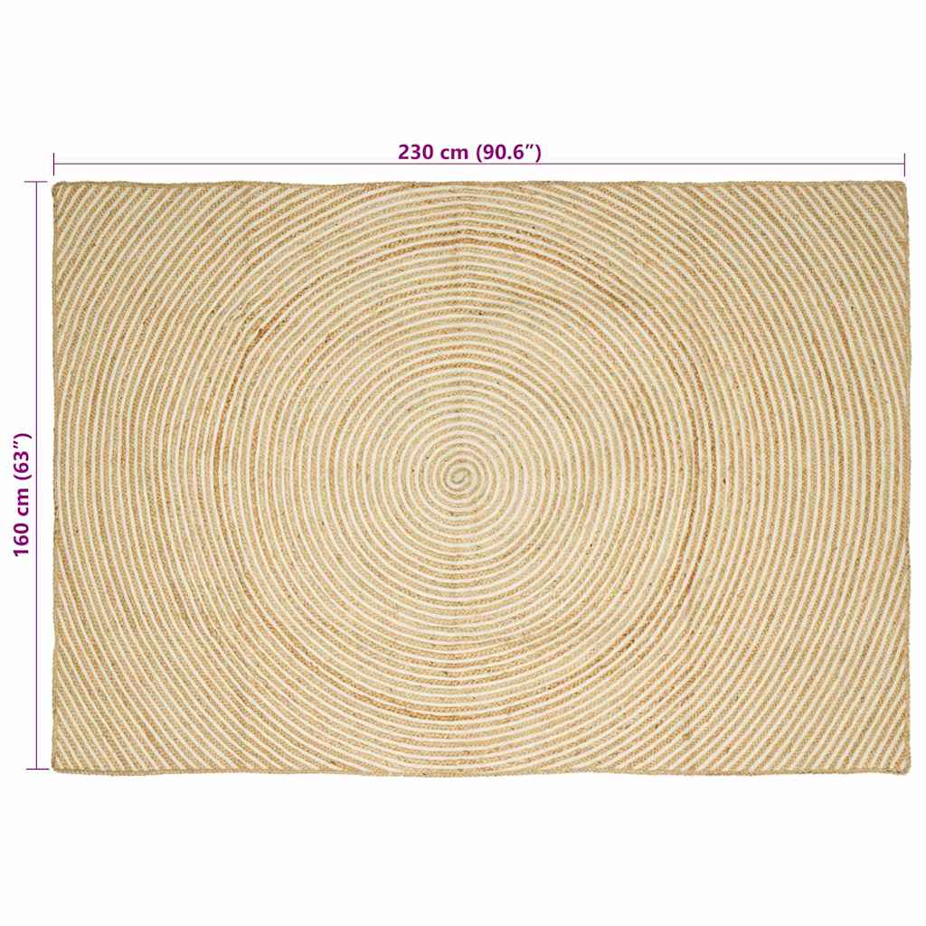 Områdetepper Hvit 160 x 230 cm Jute
