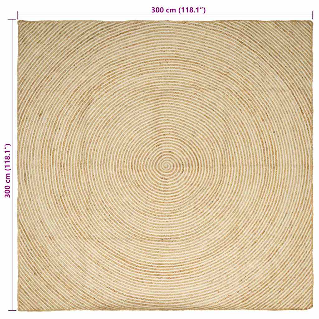 Områdetepper Hvit 300 x 300 cm Jute