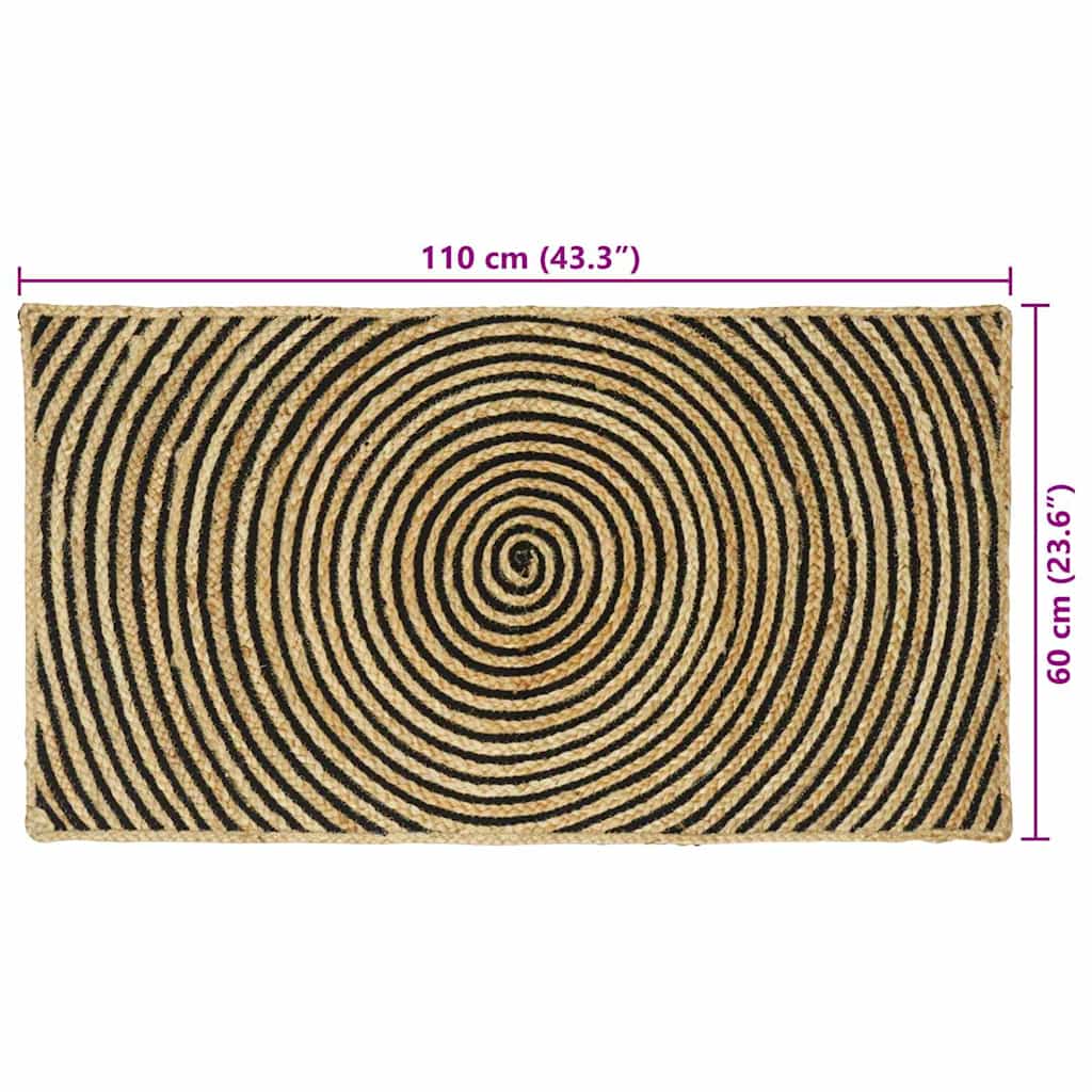 Områdetepper Svart 60 x 110 cm Jute