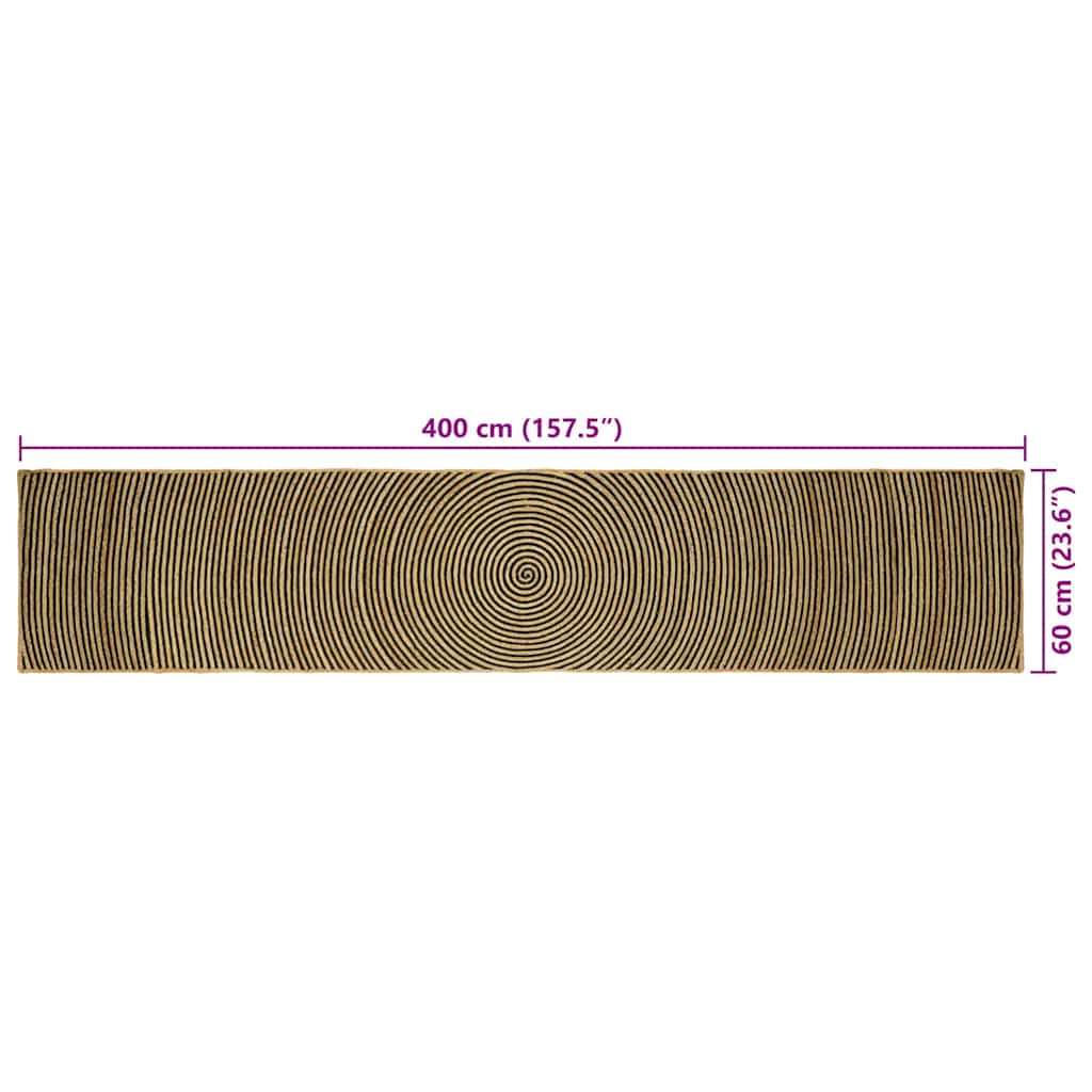 Områdetepper Svart 60 x 400 cm Jute