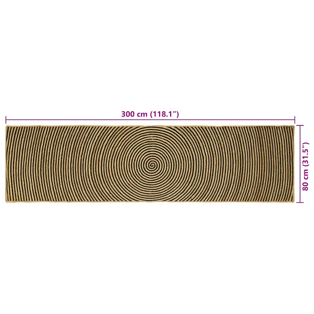 Områdetepper Svart 80 x 300 cm Jute