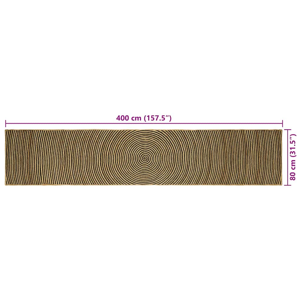 Områdetepper Svart 80 x 400 cm Jute