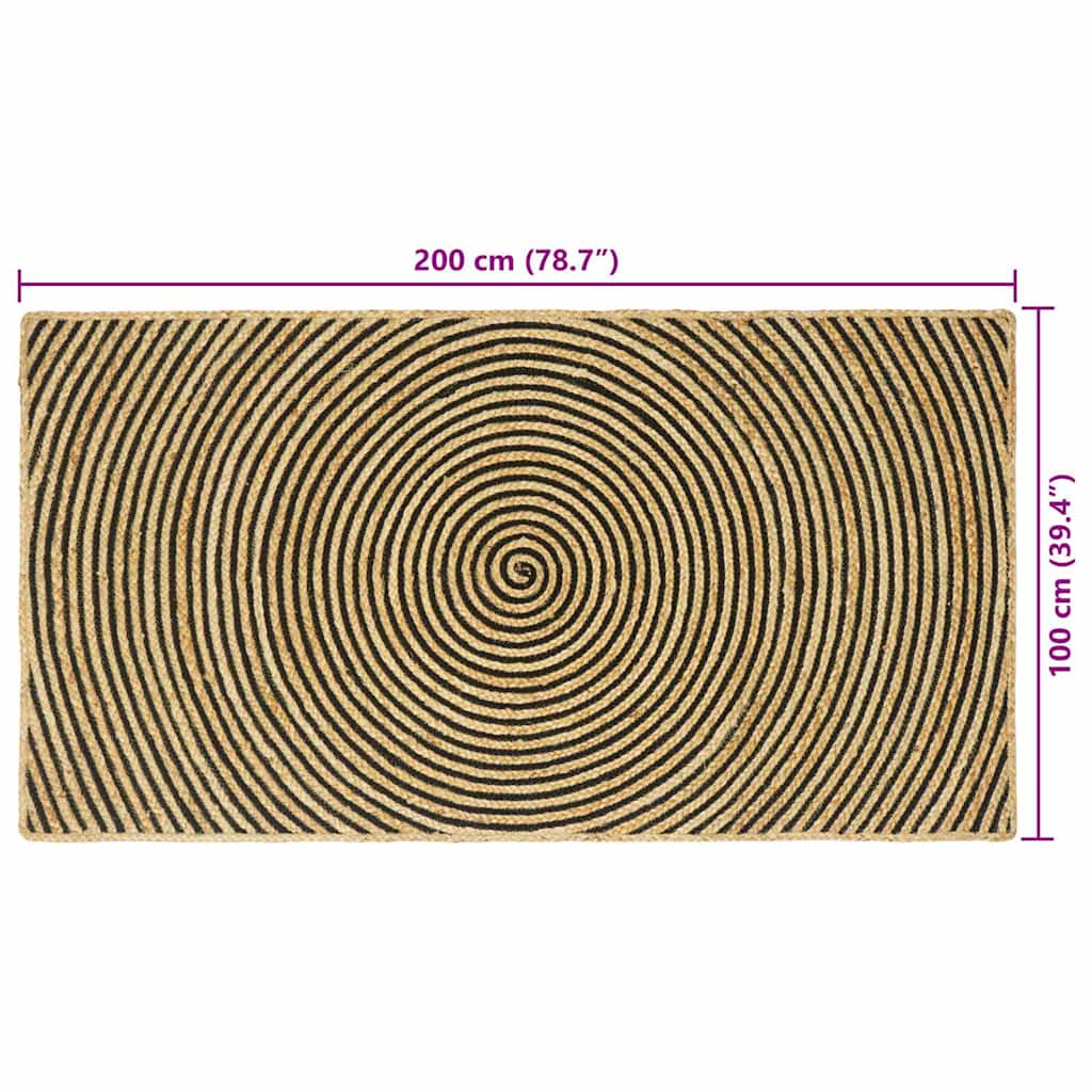 Områdetepper Svart 100 x 200 cm Jute
