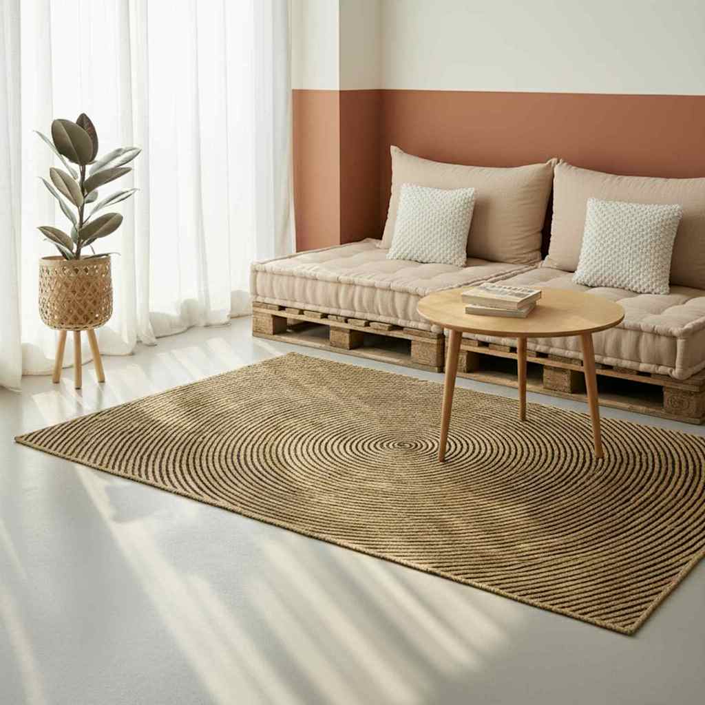 Områdetepper Svart 160 x 230 cm Jute