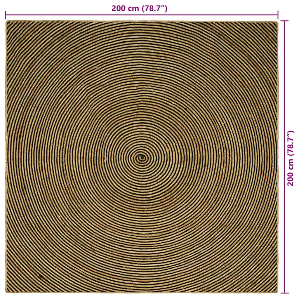 Områdetepper Svart 200 x 200 cm Jute