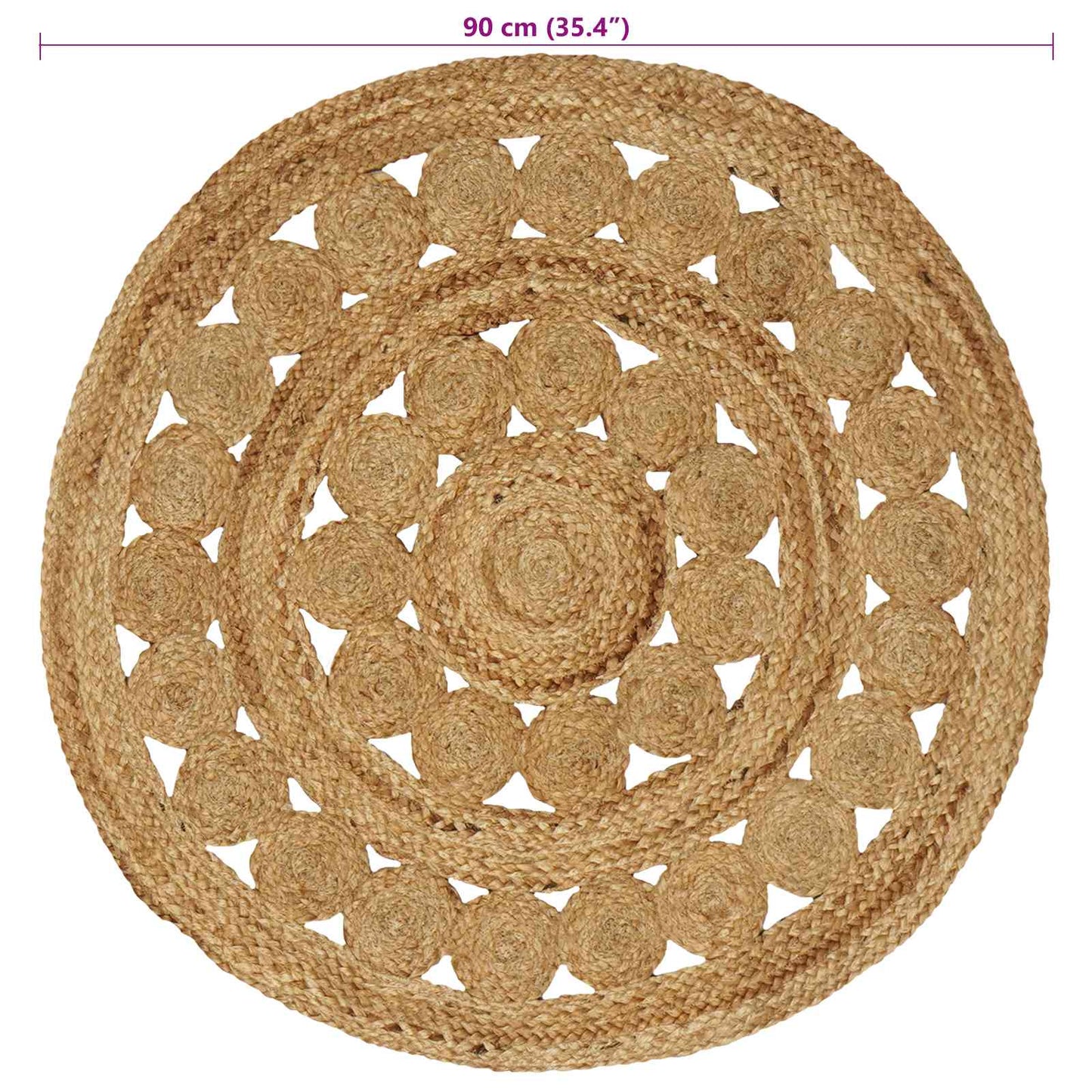Områdetepper Naturlig Ø 90 cm Jute