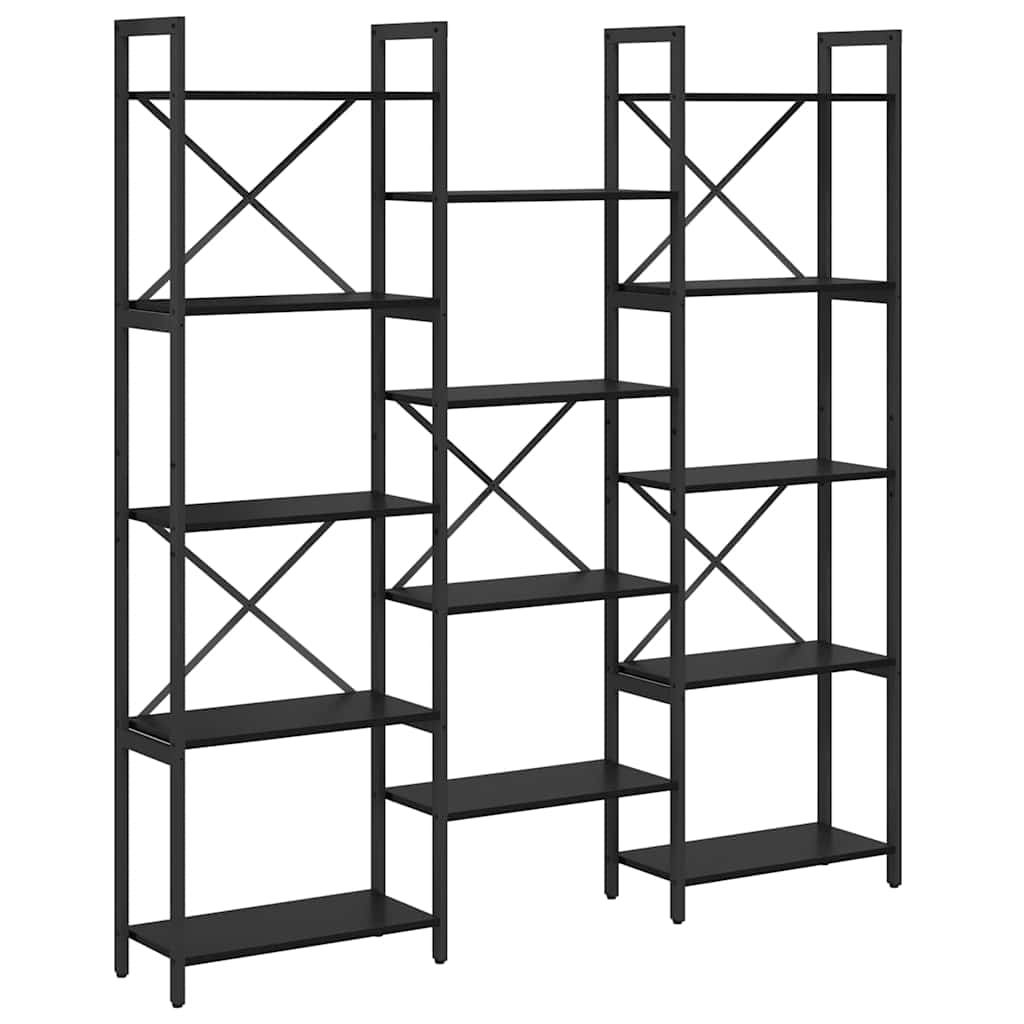 Bokhylle Svart Eik 156 x 25 x 167 cm Konstruert tre