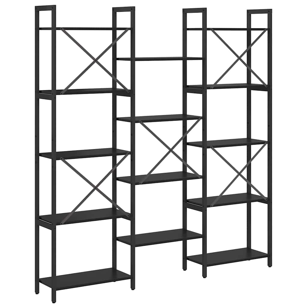Bokhylle Svart Eik 156 x 25 x 167 cm Konstruert tre