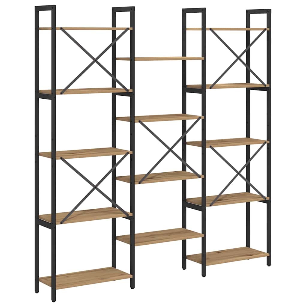 Bokhylle 156 x 25 x 167 cm Konstruert tre Artisan Eik